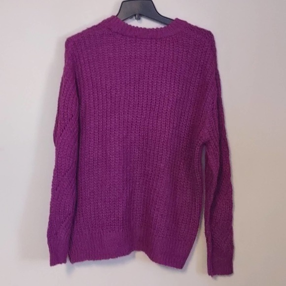 RXB Chunky Cable Knit Sweater Medium Purple - Picture 6 of 7